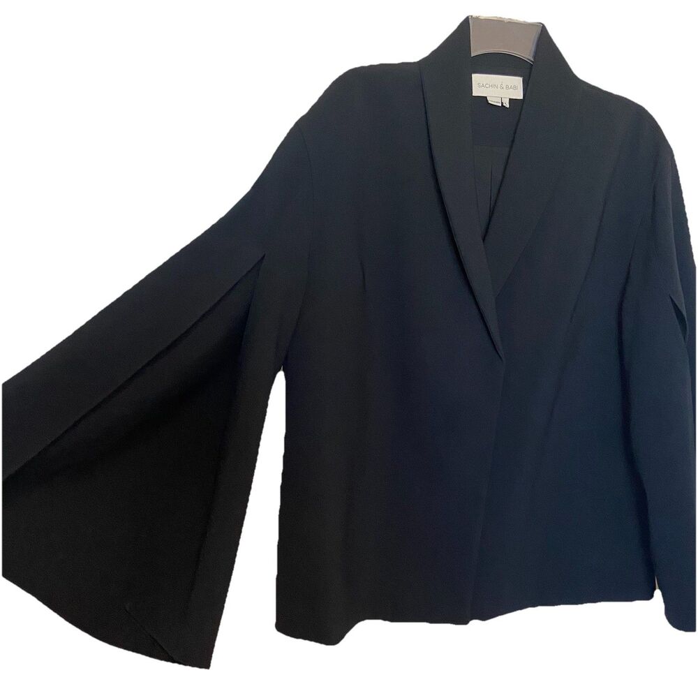 Sachin & Babi Fae Slit Sleeve Blazer Jacket Black Size 4